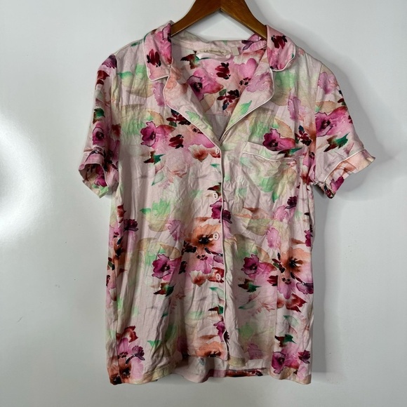 Soft Surroundings Pink Floral Pajama Set Size Medium - Picture 2 of 8